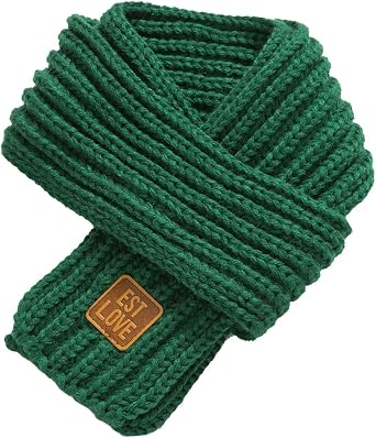 Kids Winter Knitted Warm Scarf Boys Girls Toddlers Solid Color Soft Scarfs Neck Warmer