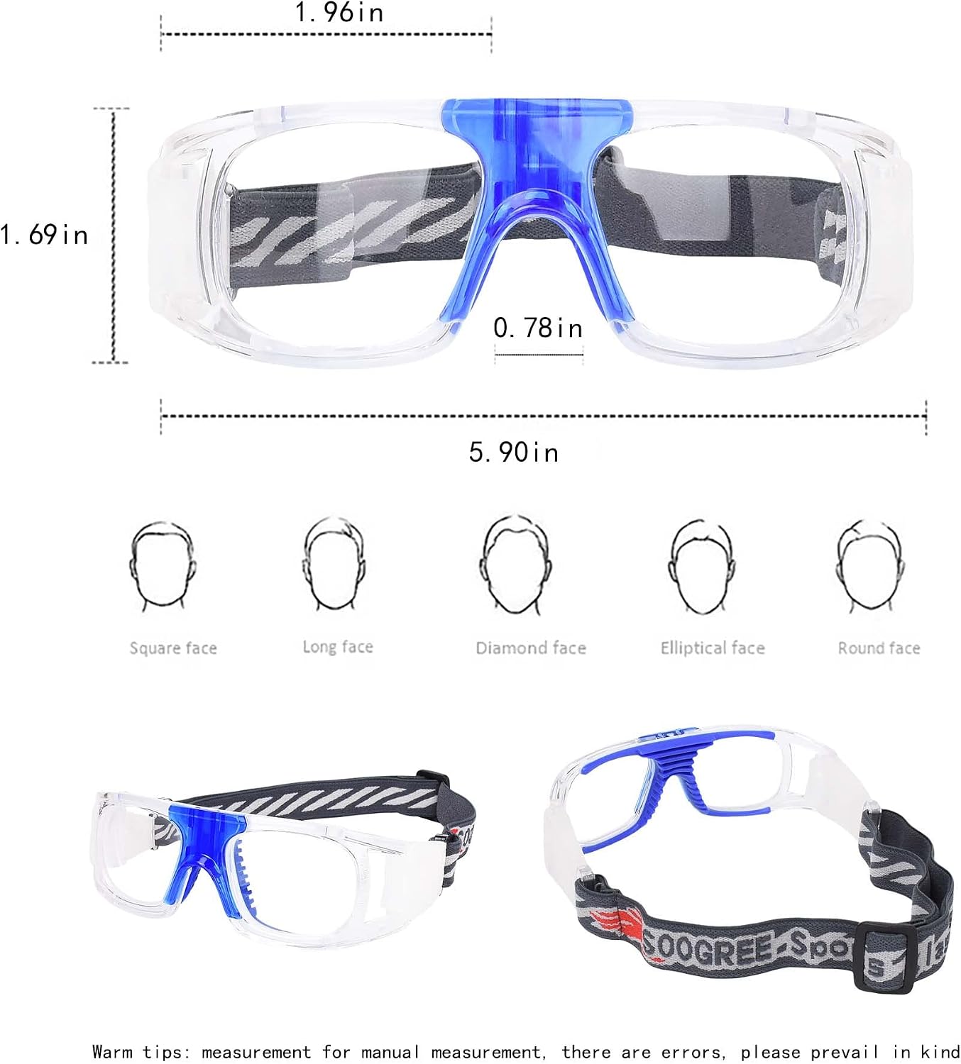 SooGree Sports Glasses Goggles for Men Basketball Anti Fog Protective Goggles