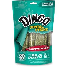 Dingo Dental Sticks Dog Treats With Real Chicken &amp; Parsley, 20 Count