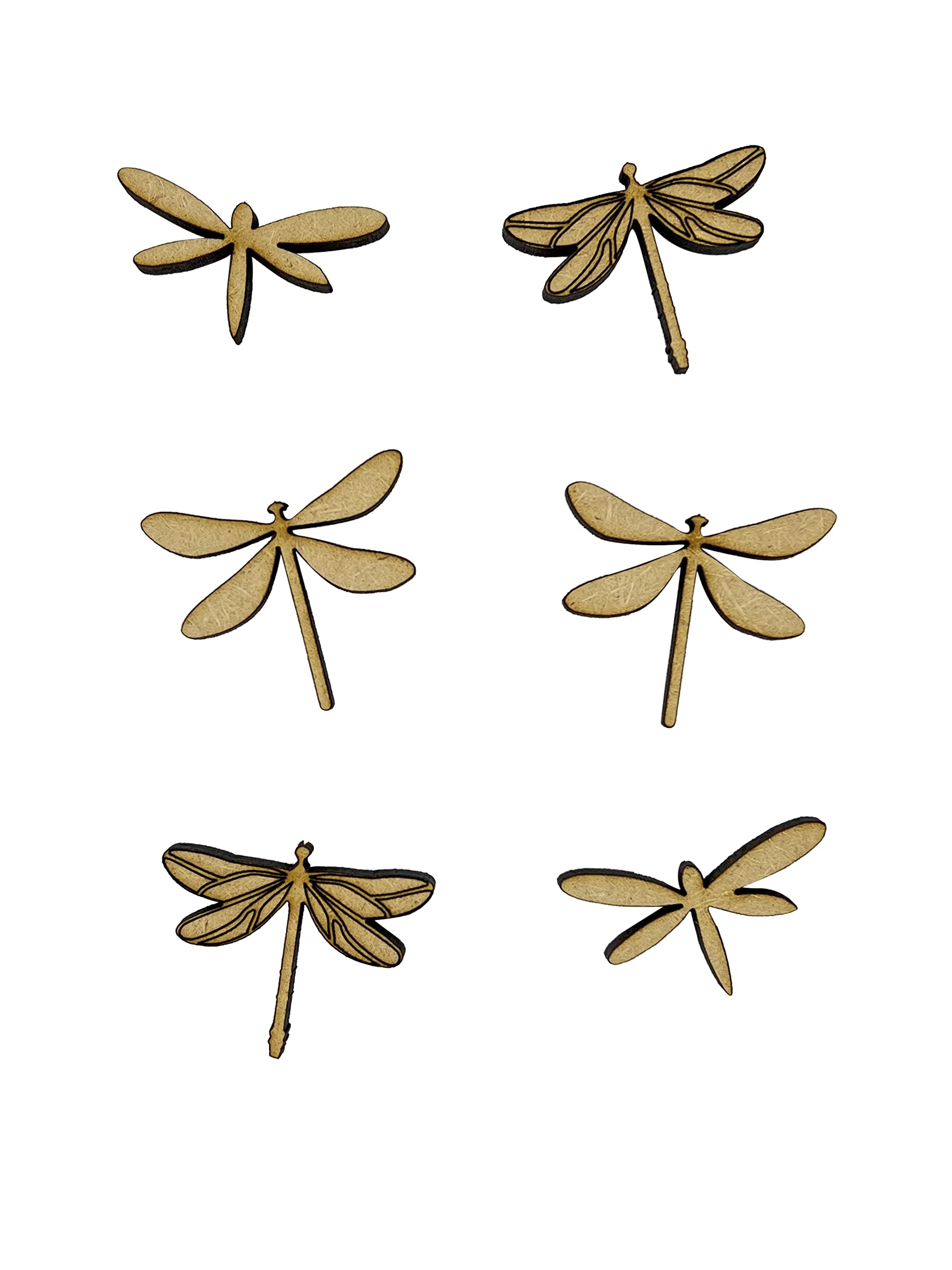 The Crafty Cow 20X Dragonfly Dragonflies Bug 3Cm Wood Craft Embelishments Laser Cut Shape