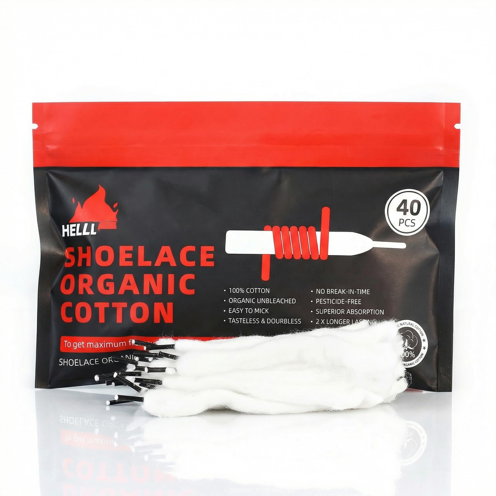 Coil Cotton 3 mm Inner Diameter with Super Absorber for Coil Construction Pack of 40-image-18