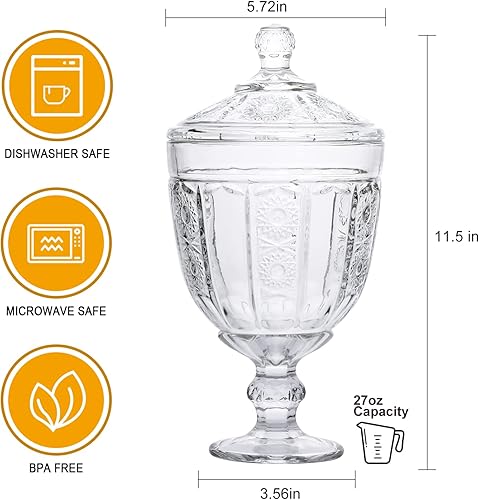 Miniatura 10 de Tarros de cristal de 24 onzas líquidas con tapas, paquete de 3 tarros de boticario, tarro de almacenamiento para dulces, galletas, aperitivos