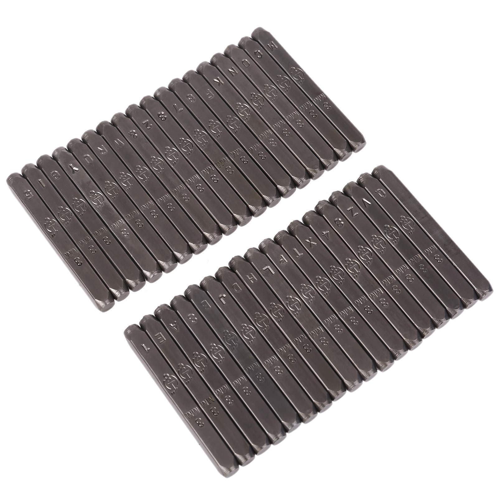 36-teiliges Metall-Stempel-Set mit Zahlen-Buchstabe zum Bedrucken von Metallrollenstempeln
