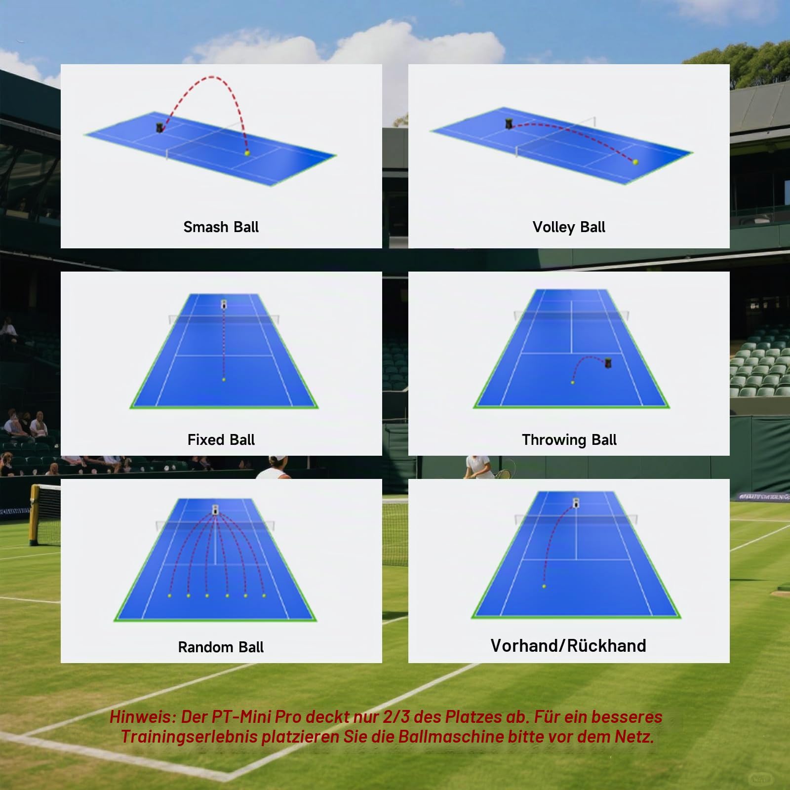 PUSUN PT-Mini Pro Tennisballmaschine mit Smart App Steuerung Fernbedienung, Einstellbare Geschwindigkeit/Rotation/Frequenz für Anfänger, Kapazität 65+Bälle, Akkulaufzeit 3-5 Stunden