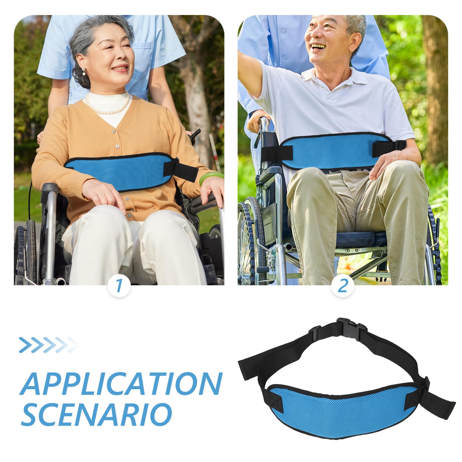 FRCOLOR Adjustable Wheelchair Safe Belt for Adults Wheelchair Binding Strap for Outdoor Home Wheelchair Buckle for Elderly