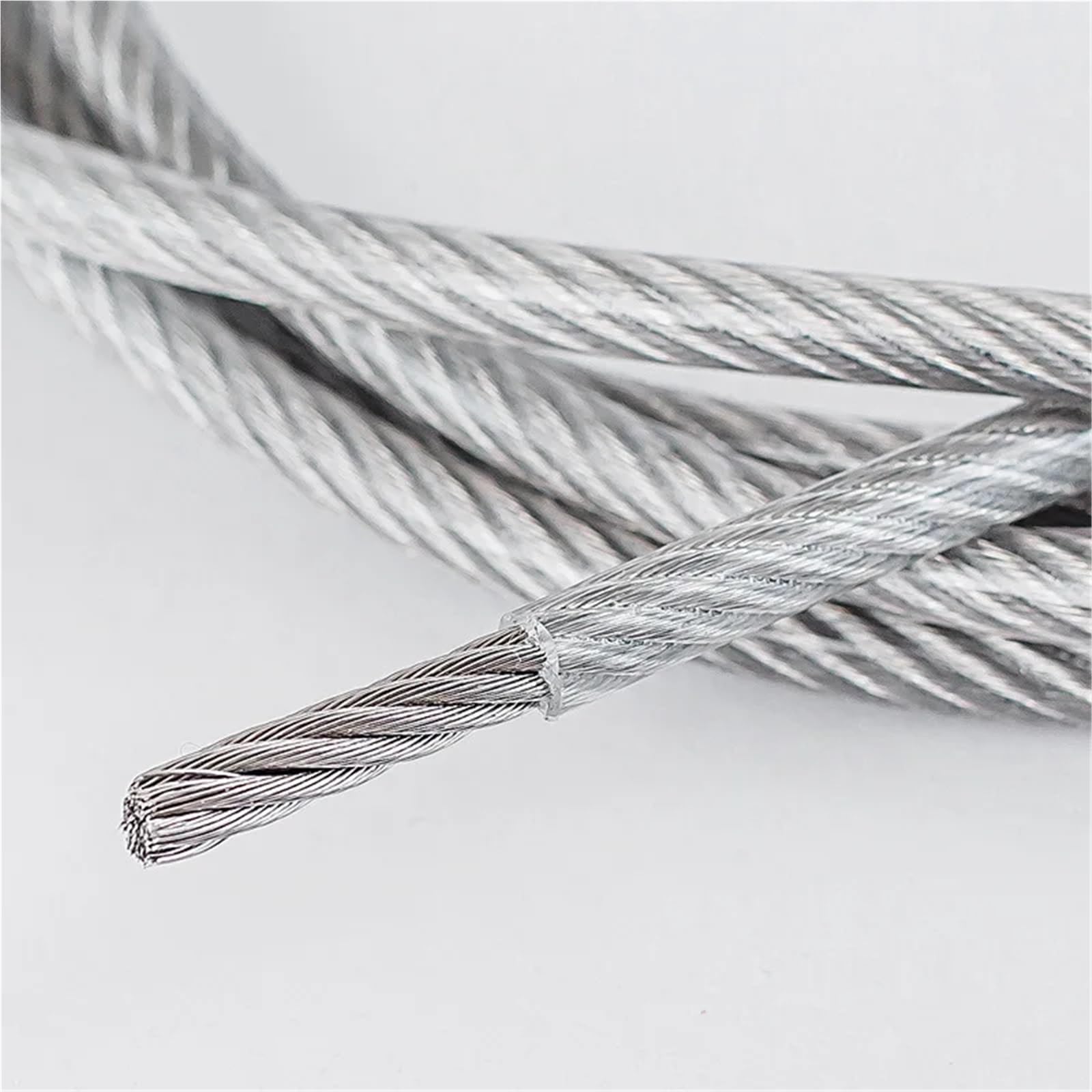 Cavo Acciaio Cavo in acciaio rivestito in PVC, diametro 0,3 mm,5, 1,2, stendibiancheria, inossidabile antiruggine(2 Meter,Diameter 8mm)