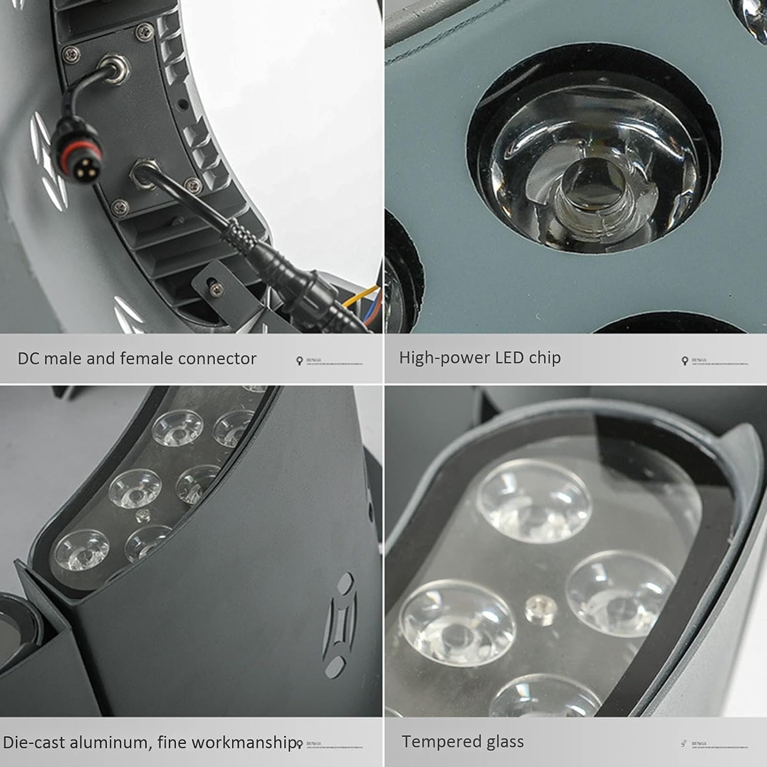 Kolorowe wodoodporne zewnętrzne lampy ogrodowe na choinkę - 7 szt. (12 W 24 V) pierścień jej reflektory do dekoracji krajobrazu idealne do oświetlenia podwórka i ogrodu