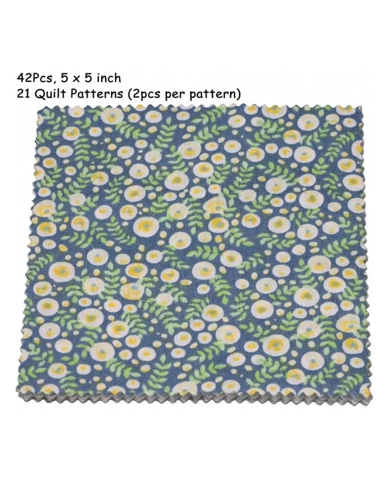 Patchwork Stoffe 42 Stück gesteppte Baumwollstoffquadrate 12,7 x 12,7 cm, vorgeschnittenes gestepptes Blumen-Patchwork