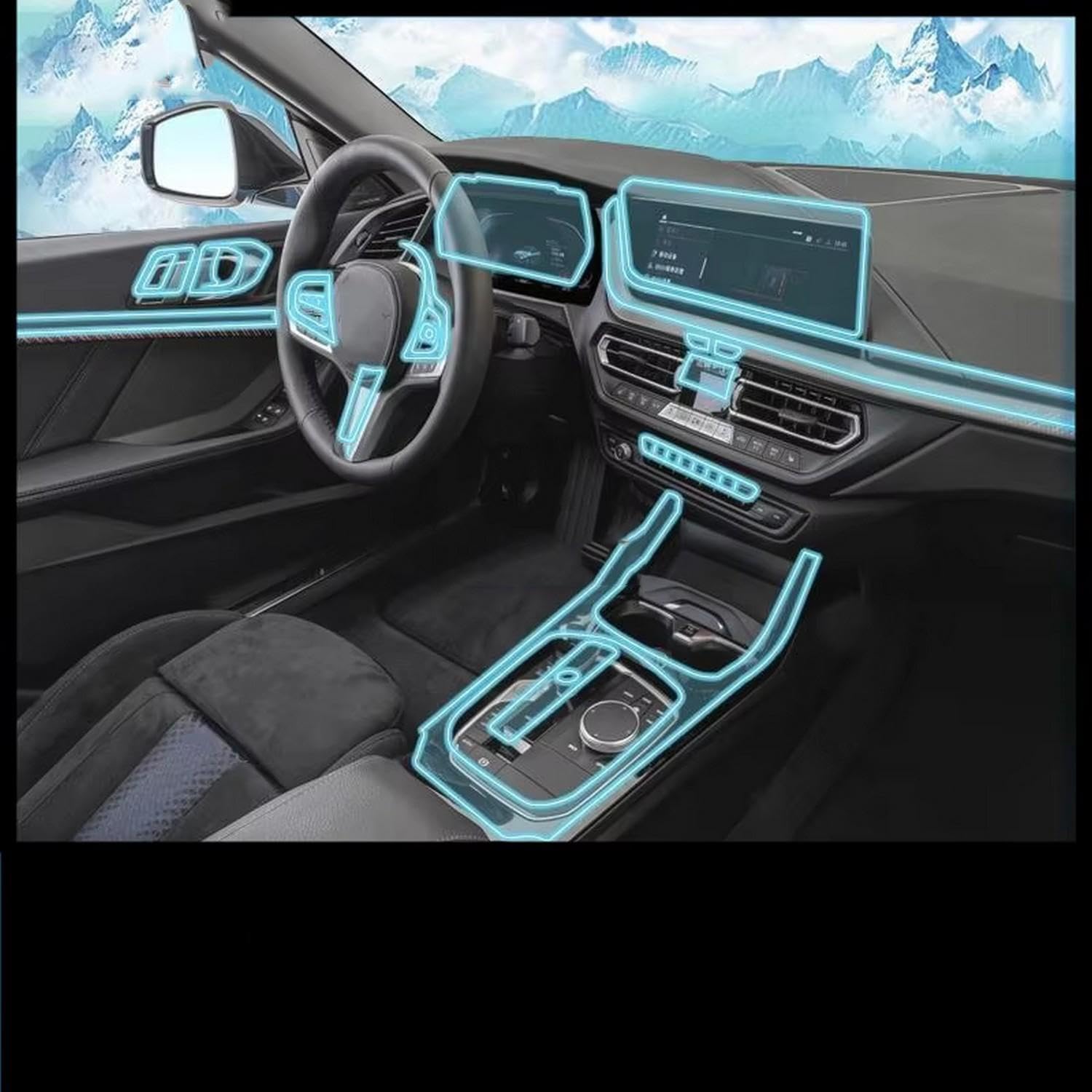 Film protection console BMW Série 2 F44 anti-rayures en TPU transparent