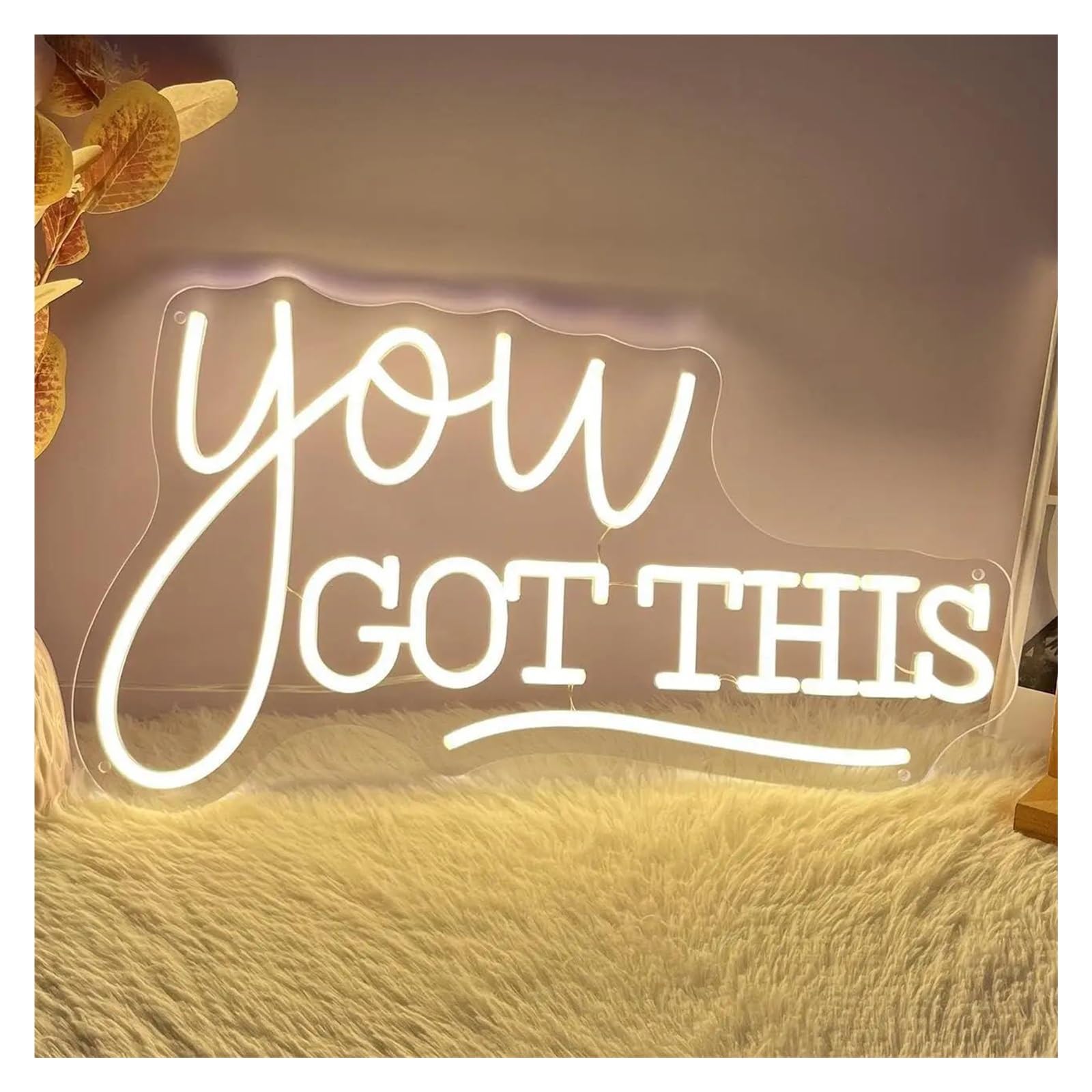 XENITE Hanging Art Neon Signs You Got This Neon Sign LED Light Dimmable USB Powered for Wedding Birthday Party Bar Gaming Room Wall Personzalized Decoration 40cmx21.97cm