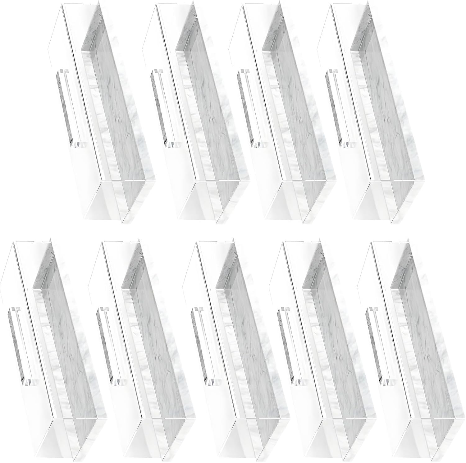 Pack of 9 Square Acrylic Cake Trays with Covers for Pastries and Bread Presentation