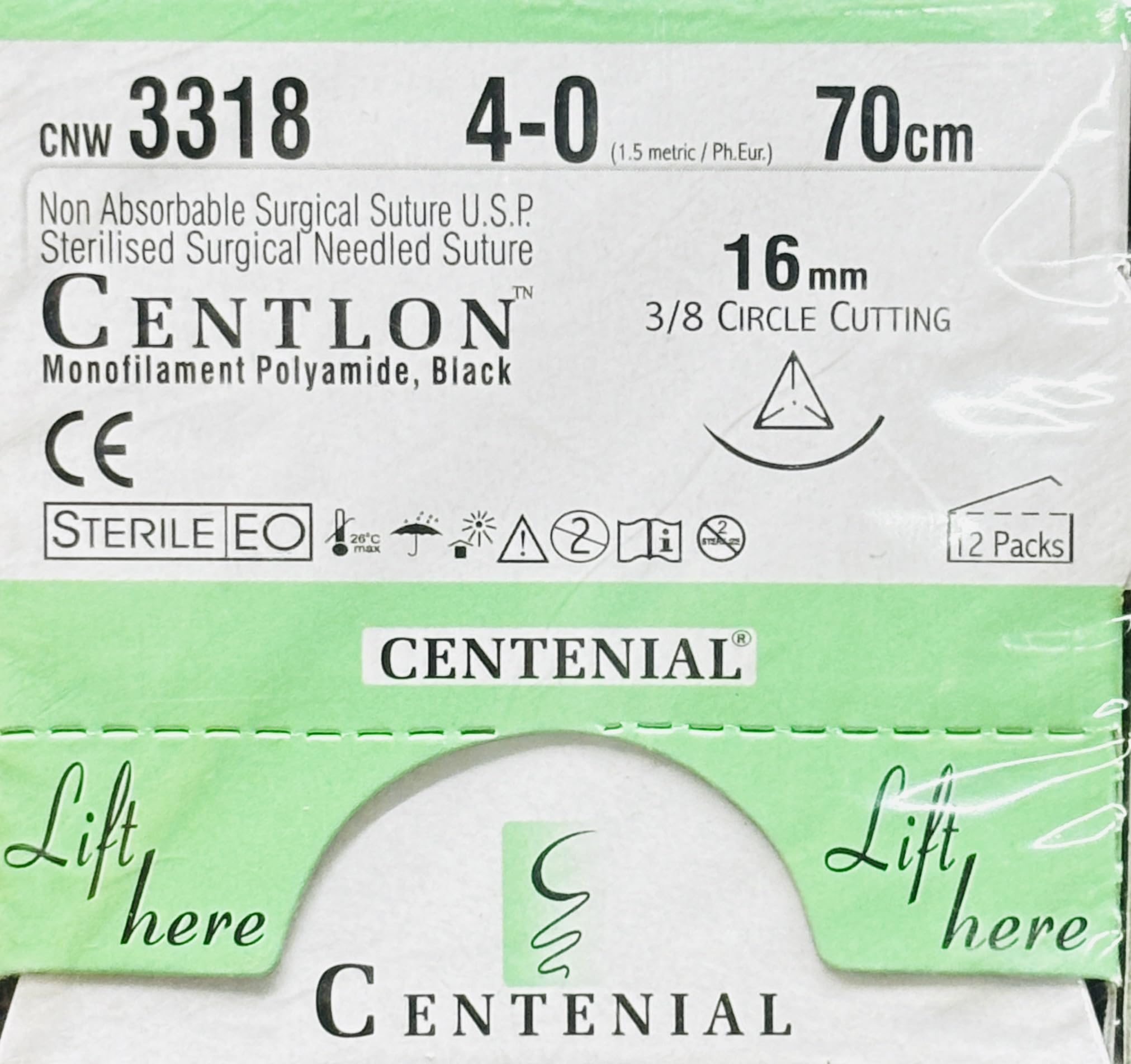 See full amazon price history chart for Nylon Centlon CNW-4-0,3318,70cm,16mm,3/8 Circle Cutting Surgical Sutures U.S.P Pack of 1 box (count12pcs) Nylon Centlon CNW-4-0,3318,70cm,16mm,3/8 Circle Cutting Surgical Sutures U.S.P Pack of 1 box (count12pcs) (B0D9MLJPJX) Amazon Price History, Amazon Price Tracker
