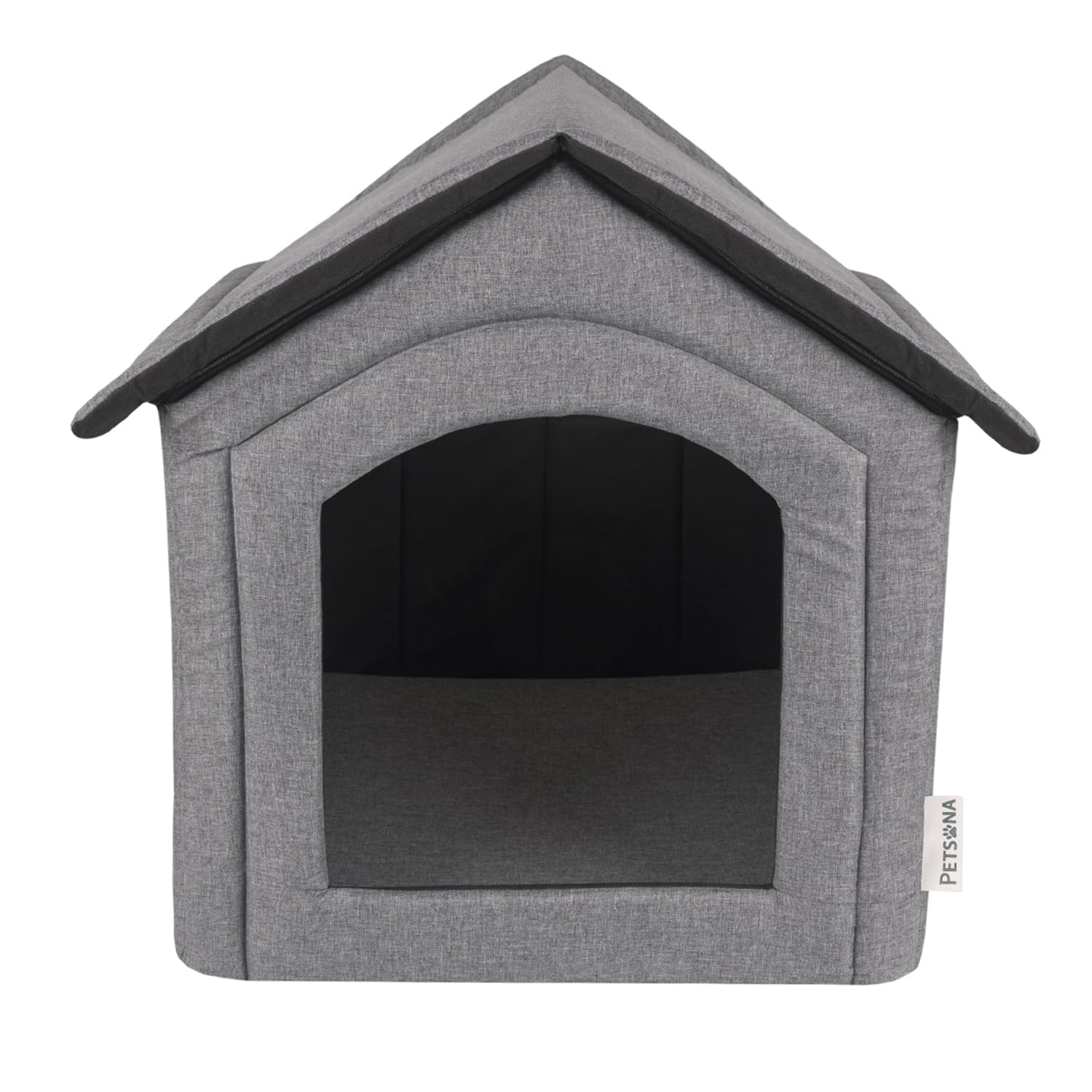 Niche pour Chien Lit pour Chat Animal Pliable avec Toit Amovible Lit De Grotte Animal De Compagnie Couchage Taille M, Gris