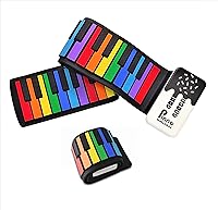 Vista 1 de Piano electrónico de música digital enrollable de 49 teclas, recargable, función de grabación, 8 tonos, 6 canciones de demostración educativas