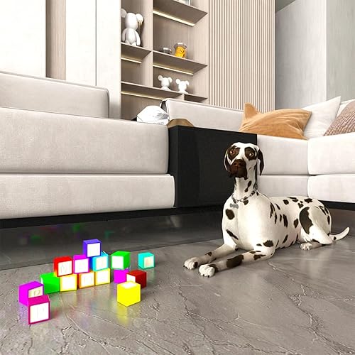 Miniatura 8 de WHALE STORE Paquete de 8 bloqueadores de sofá acrílicos, bloqueador transparente debajo de la cama de 15.74 pulgadas de largo x 3.14 pulgadas de