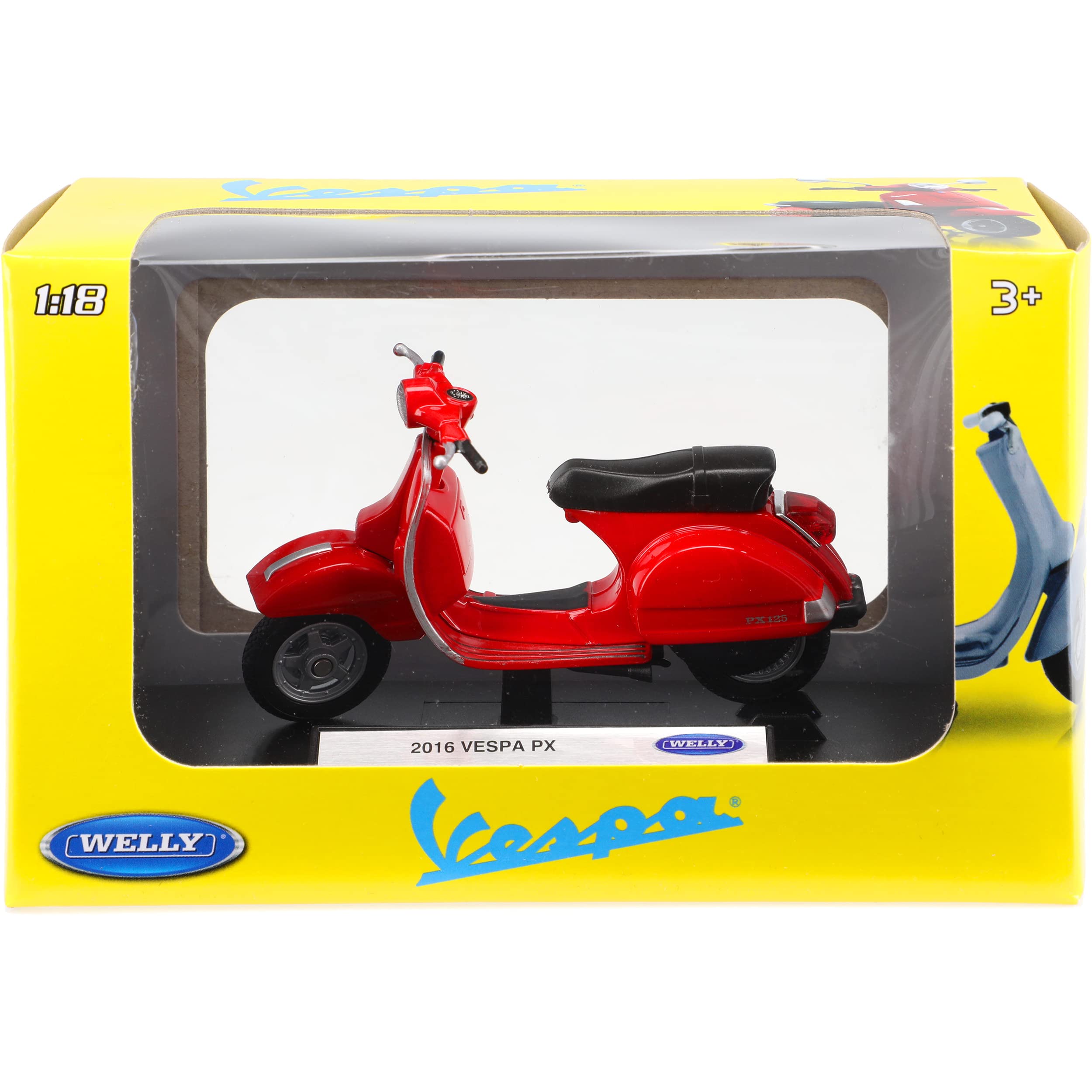 Vespa PX 125 2016 Rot Roller 1/18 Welly Modell Motorrad Modell Motorrad