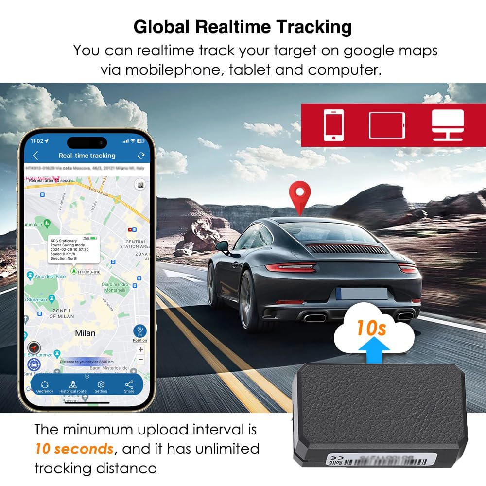 4G Localizzatore GPS, Mini GPS Tracker Ricaricabile Con Magnetica Per Veicoli Portabagagli Per Bambini Animali Con Dispositivi Di Localizzazione Anti-Smarrimento Geofence