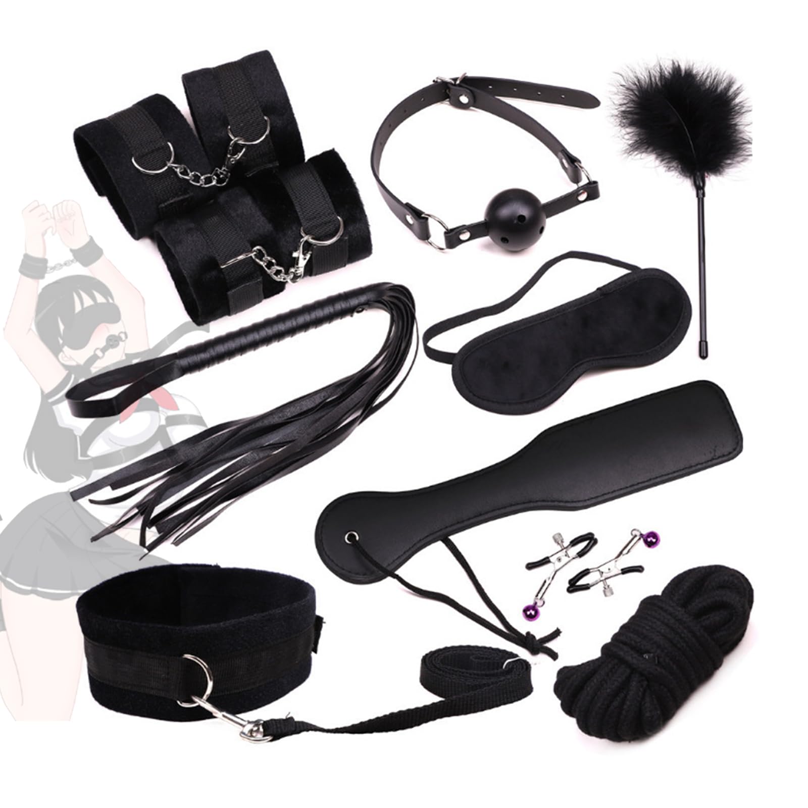 Body en nylon noir HUNTVE d'une pièce avec liaison fixe supérieure BD-SM