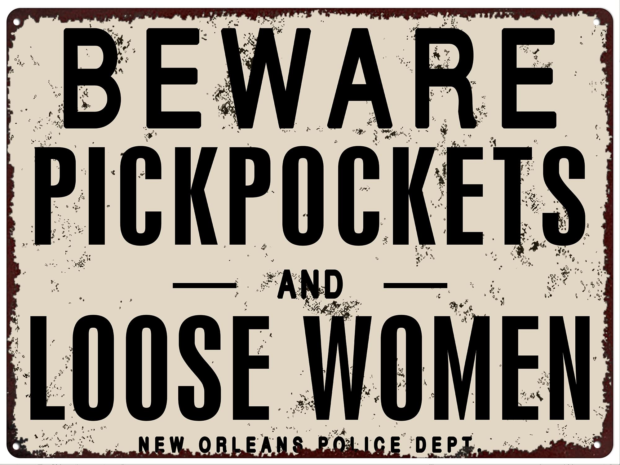 Vintage Tin Metal Sign Beware Of Pickpockets And Loose Women Decor Poster Wall Art Decor Kitchen For Home Cafes Sign Plaque 20x30cm