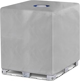 IBC Tote Cover for 1000l Rain Barrel,275 Gallon Outdoor Water Tank Protective Cover,Waterproof Water Tank Cove r for Rain Wate r Barrel (silver)