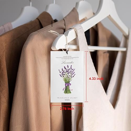 Miniatura 6 de MYARO 12 bolsas perfumadas para cajón y armario, bolsa de ambientador de larga duración, bolsas de popurri desodorizantes para armario, 6 aromas