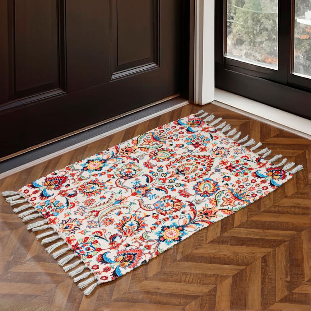 - HOMADORN Handmade Printed Rug for Living Room, Sustainable Washable Floor Carpet, Soft & Comfortable Area Rug for Bedroom, Kids Room & Home Décor (2x3 feet)