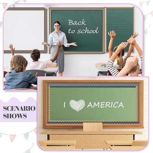 Miniatura 5 de Color avanzado 6 rollos de bordes de 198 pies para tablón de anuncios para aula, rollo de papel festoneado para aula, bordes festoneados para aula,