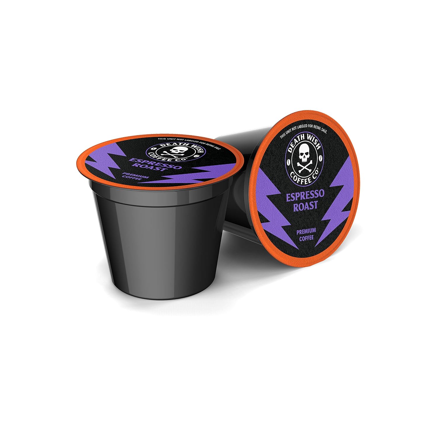 DEATH WISH COFFEE Espresso Roast Single Serve Coffee Pods - Extra Kick of Caffeine - Fair Trade and Organic Coffee (10 Count)