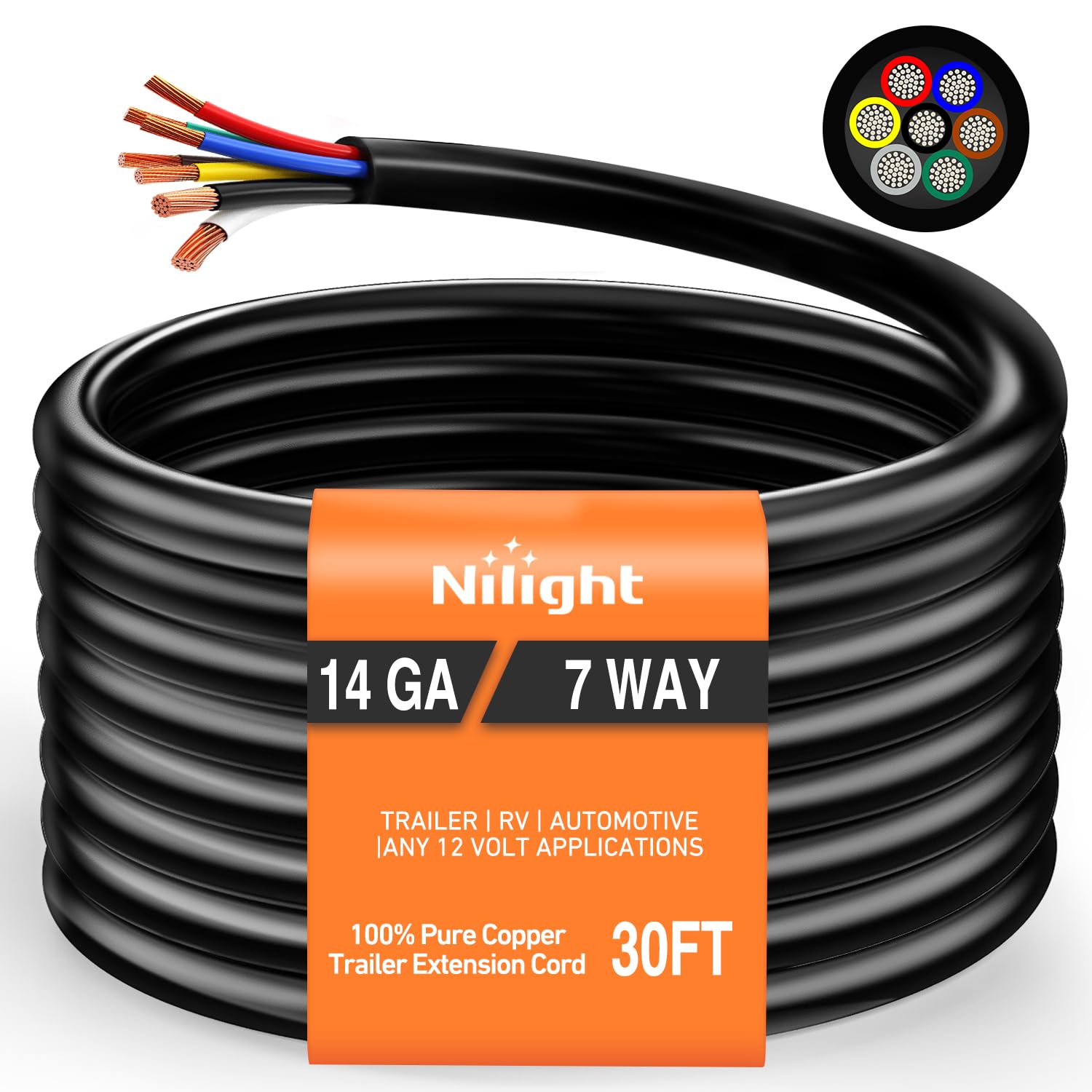 Nilight 7 Way Trailer Junction Box Weatherproof Color-Coded Studs — Amazon image 18