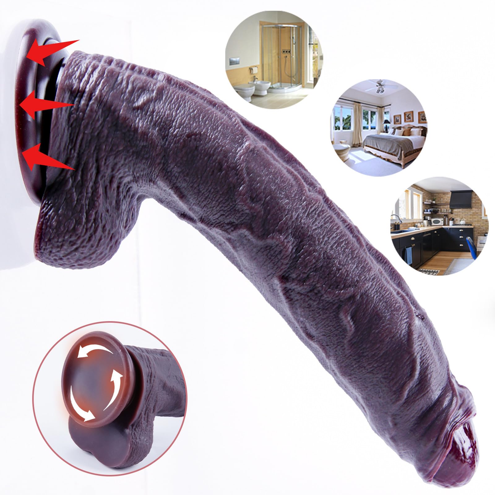 34,5 cm XXL enorme dildo non circonciso, enorme dildo realistico con prepuzio, dildonero spesso in silicone con grande ventosa, dildoextra lungo, dildolargo per utenti esperti