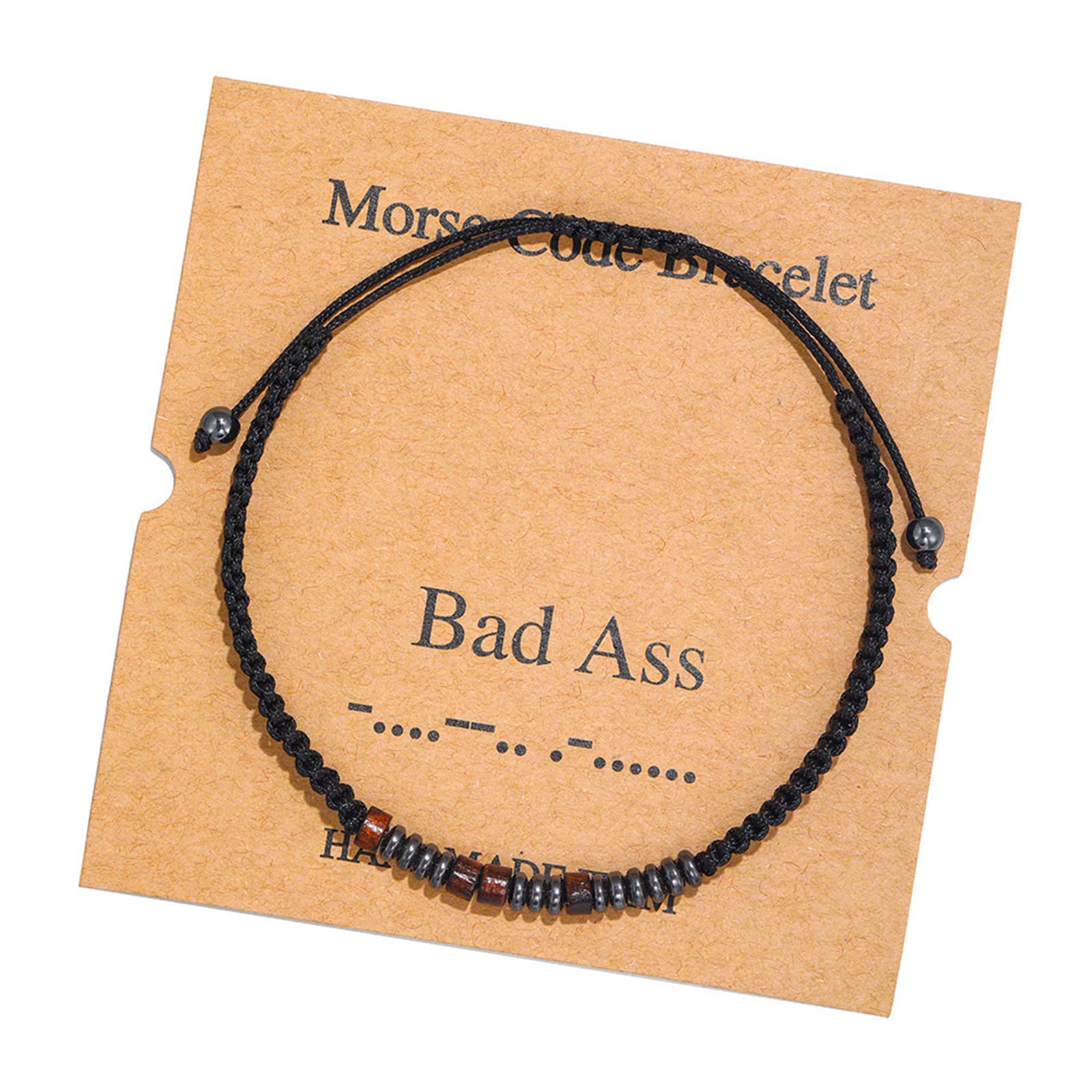 COLORFUL BLING Inspirational Graduation Morse Code Beaded Stone Wrap Strand Rope Adjustable Bracelets for Women Men Funny Mantra Birthday Gifts Best Friend Jewelry on Silk Cord Meaning Card, rope Stone Wood, rope (B09VB6N2W9) Amazon Price History, Amazon Price Tracker