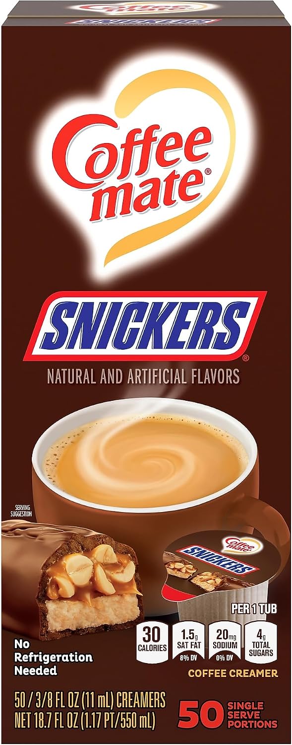Kawa spożywcza płynna śmietana do kawy, snickers, mini filiżanki 10 ml, 50/pudełko