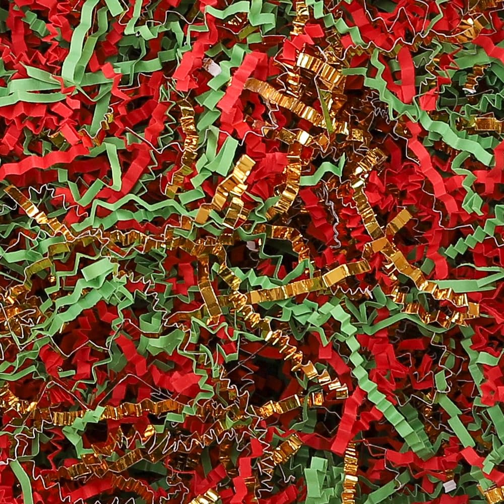 4 oz Crinkle Cut Paper Shred Filler for Gift Wrapping Baskets Filling Box Birthdays Christmas Thanksgiving Easter Weddings Valentines Mother's Day