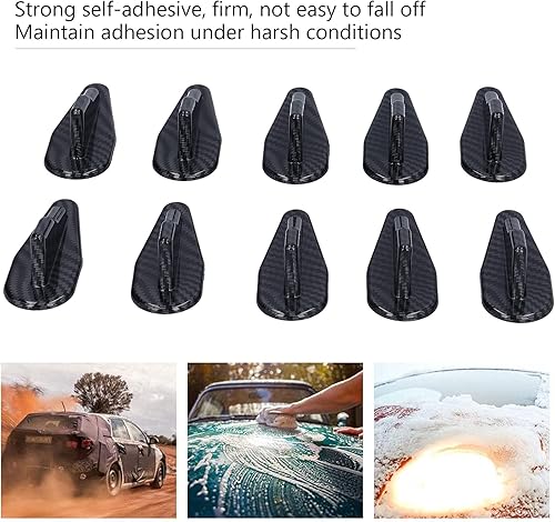 Miniatura 4 de Fydun - Alerón universal para automóvil, 10 unidadesset de generador de vórtice de aire ABS, aletas de tiburón para techo de automóvil