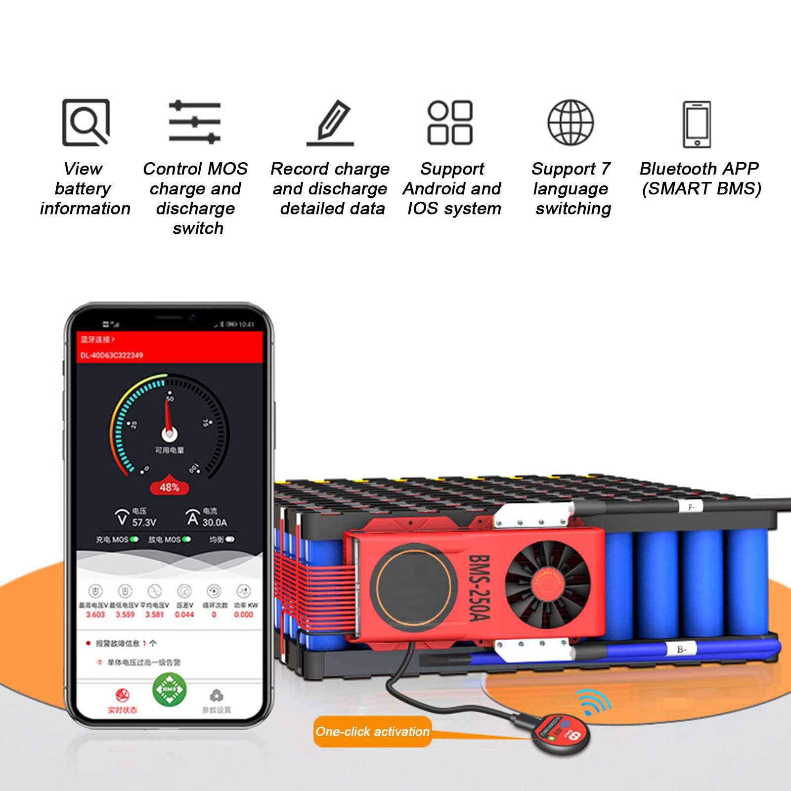 Inteligentny BMS, Obsługa Funkcji UART, RS485 i CAN, Ładowarka PCB LifePo4 do Zarządzania Baterią Płytka Zabezpieczająca Baterię, z Modułem Bluetooth, NTC i Wentylatorem,4S 12V-100A