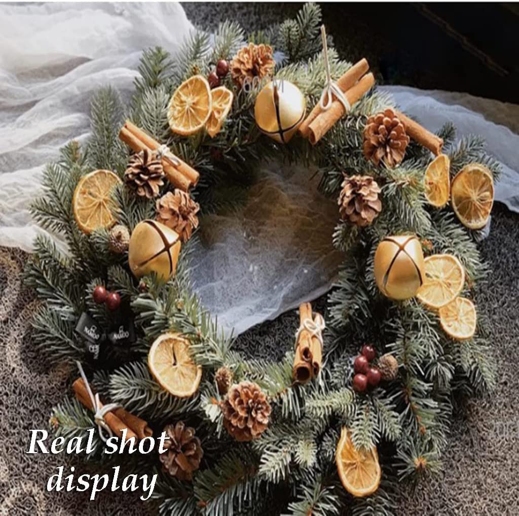 OLOTU Realistico Ghirlanda Natalizia profumata alla Cannella Ghirlanda Decorativa Porta d'ingresso Artificiale Decorazioni Natalizie per la casa con pigne Fatto a Mano