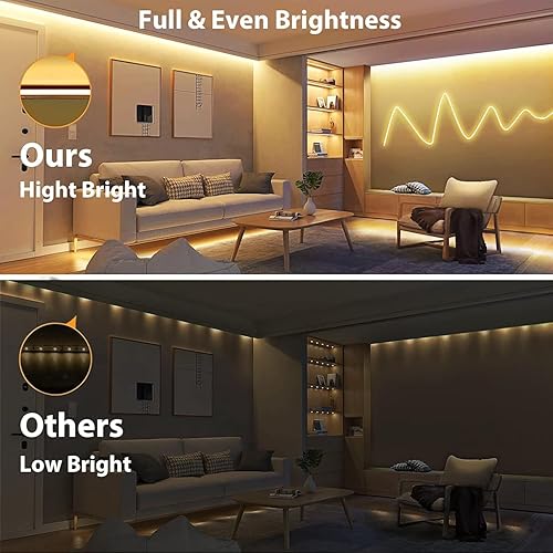 Miniatura 3 de Lamomo Luces LED de neón, 24 V blanco cálido regulable, tira de luces LED flexibles impermeables de 65.6 pies, tira de luces LED de neón de silicona