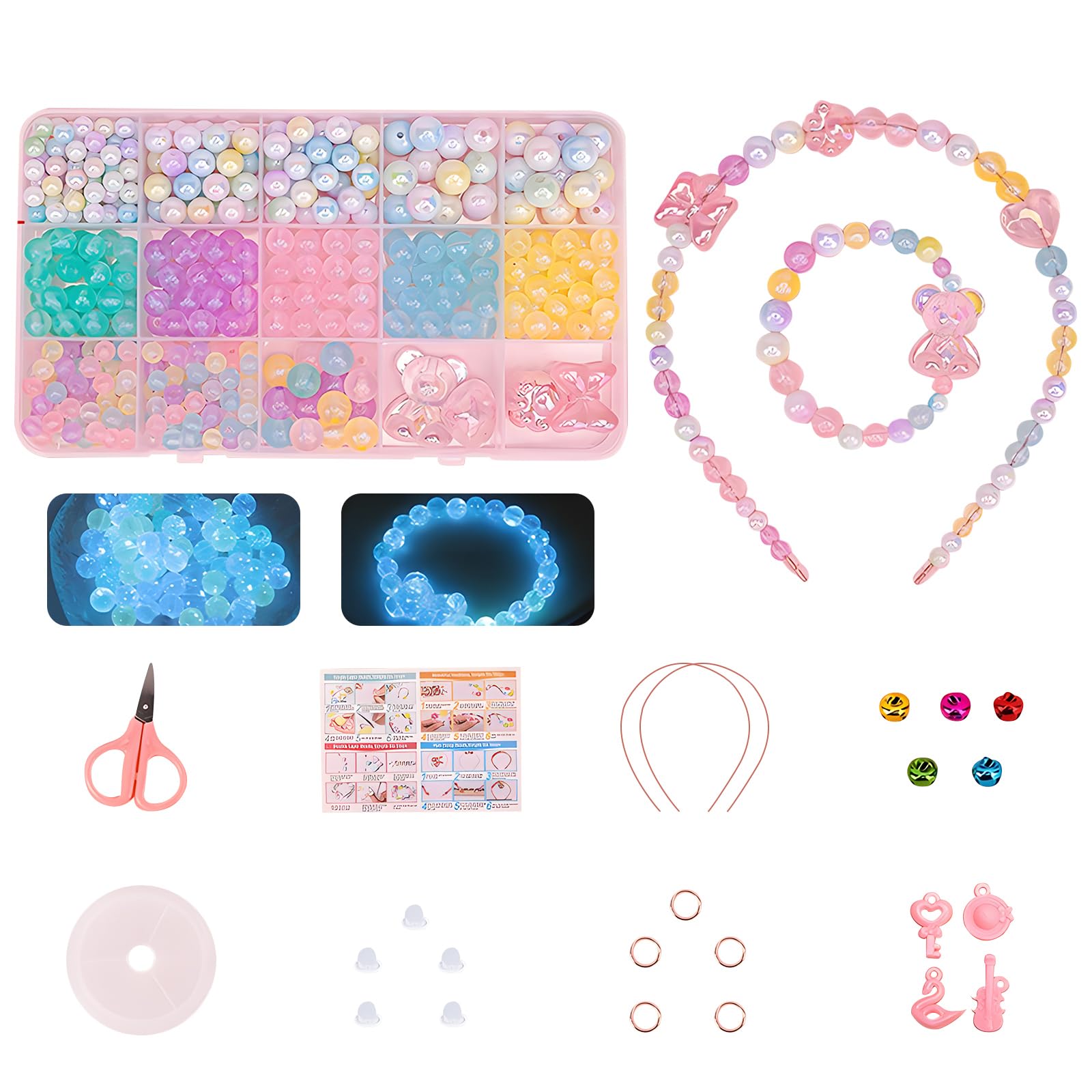 Amazon.co.jp: aninako 15種類 ビーズ カラフル 手芸 アクセサリー 