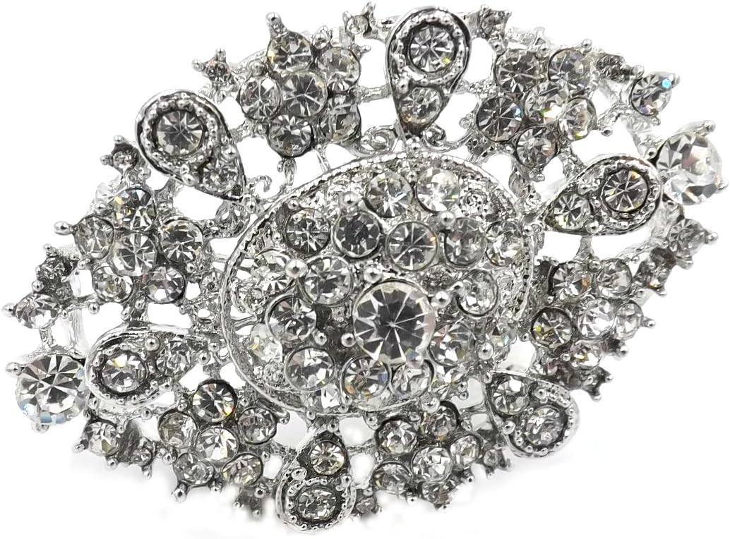 Vintage Style Large Rhinestone Brooch Pin - Crystal Brooch - Wedding Bridal Bouquet