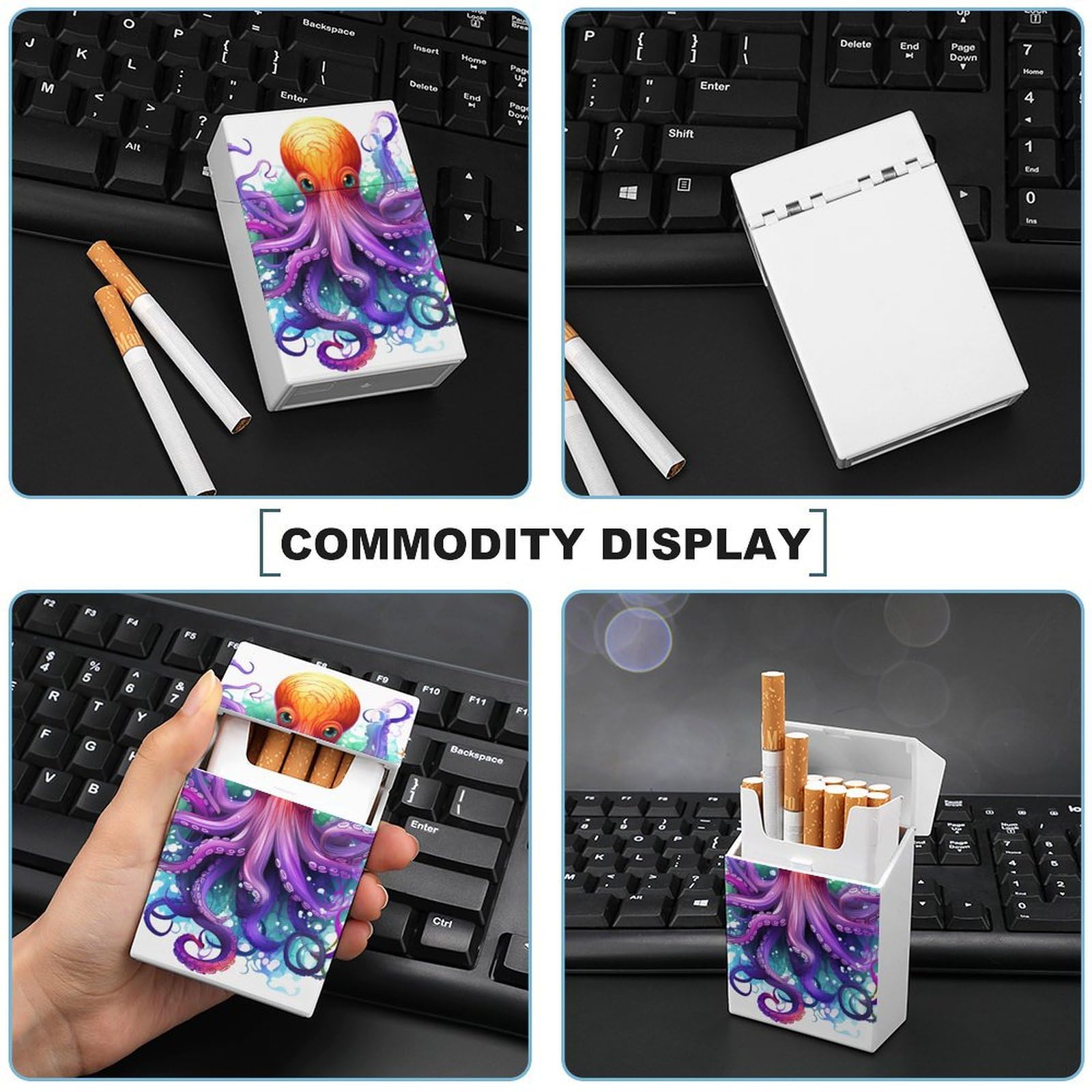 Amazon.com: Colorful Octopus Cigarette Case Box King Size 85mm 20 Capacity  Lightweight & Waterproof Cigarettes Case for Men Women Push to Open Funny  Purse Cigarettes Holder, Cigarette Accessories : Health & Household