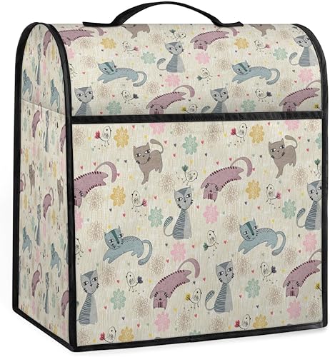 Funda para batidora de pollo retro con forma de gato compatible con 6-8 cuartos de galón divertida Kawaii Kitchen Aid Mixer a prueba de polvo con