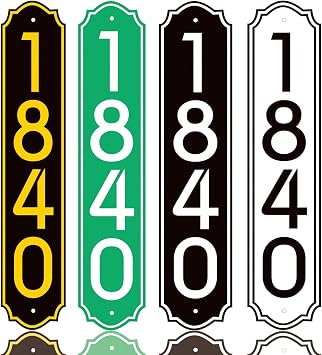 Vertical Address Plaque Sign Reflective - 18 x 3.5  Custom House Number Sign Plaque,House Address Numbers for Outside House,Mailbox Post,Brick House,Pillar,Apartment,Office
