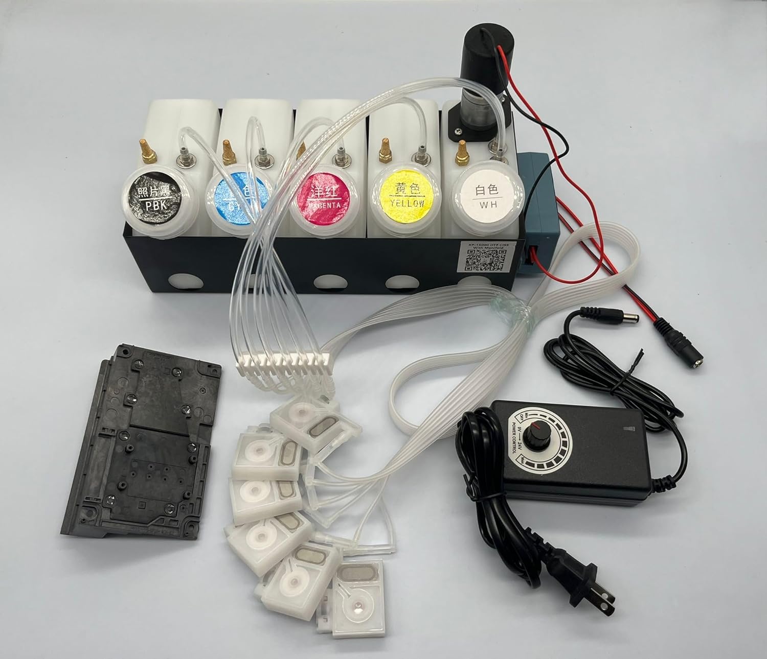 XP-15000 XP-15010 XP-15080 Printhead Manifold DTF CISS Ink Supply System with Damper White Ink Stirrer
