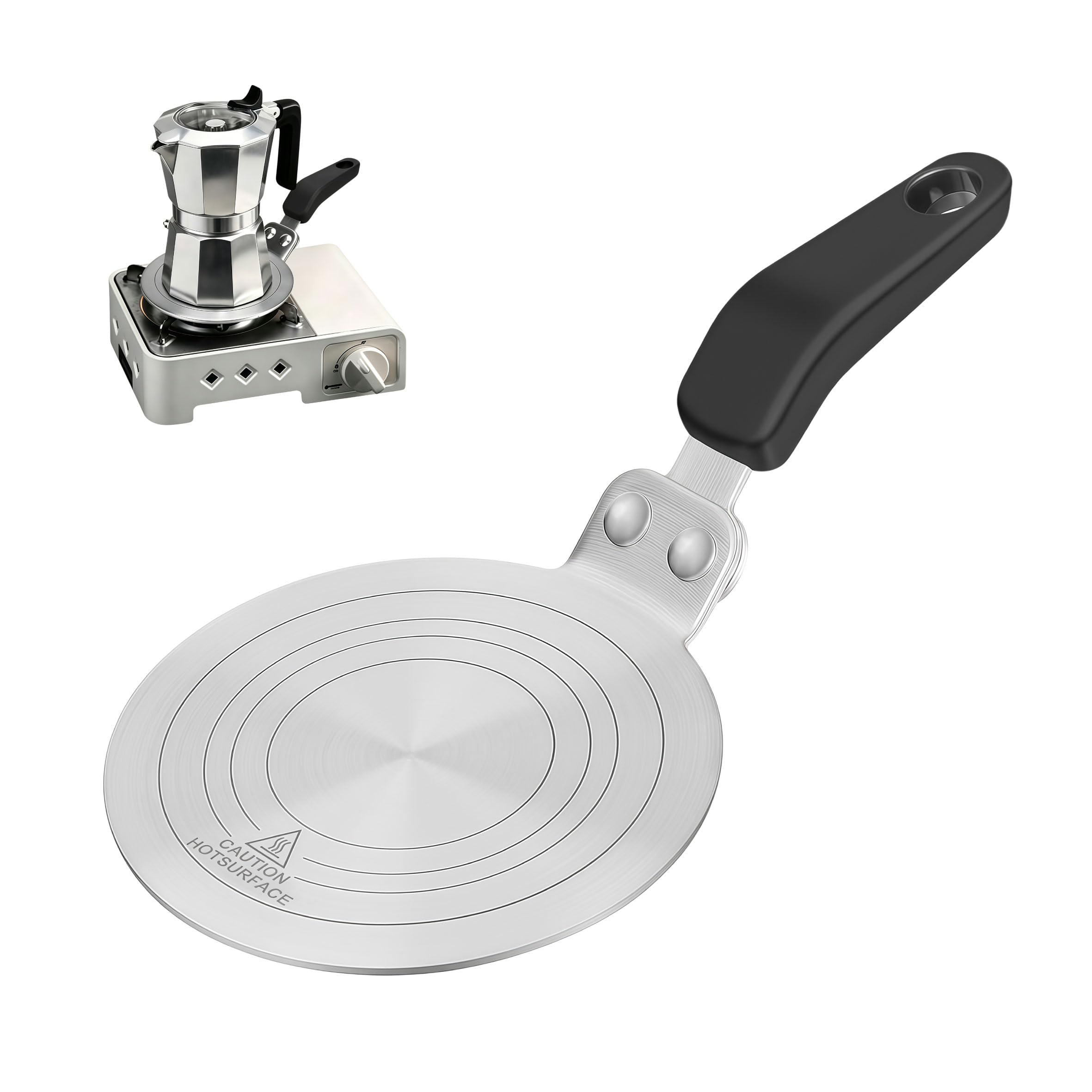 MEETOZ Induction Hob Converter Plate, Moka Pot Induction Plate 5" (13CM)