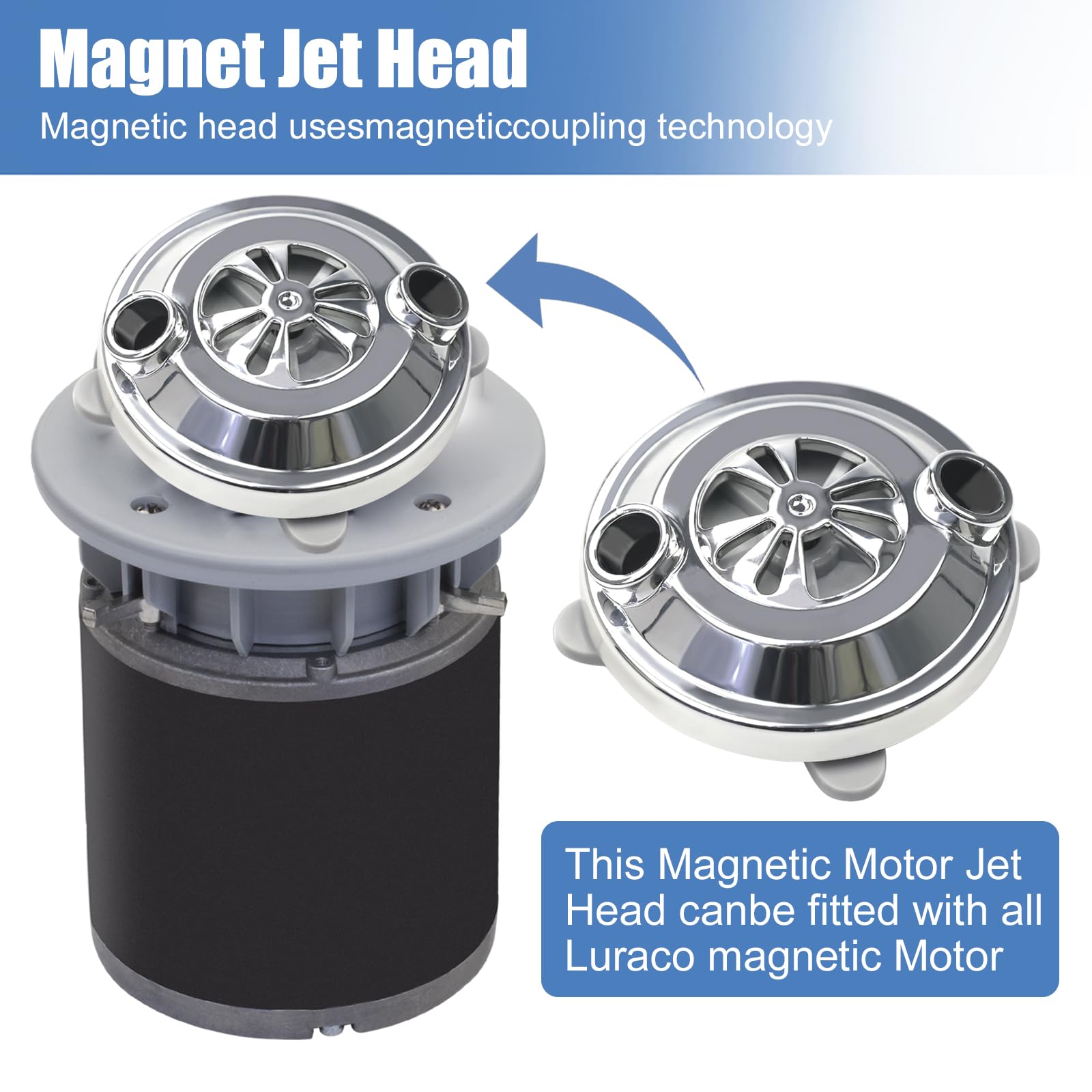 Luraco Jet Motor Replacement Head - Silver -3 Luraco Jet Motor Replacement Head - Silver -3