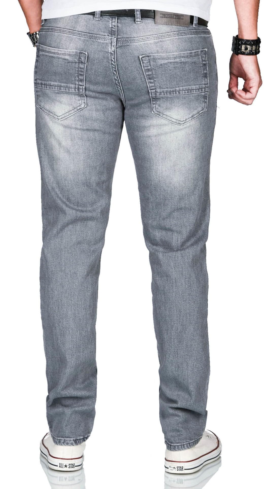 ALESSANDRO SALVARINI Męskie dżinsy Slim Fit Denim Stretch Jeans spodnie jeansowe
