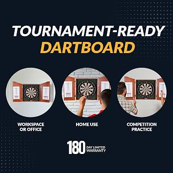 Centerpoint Bristle Dartboard and Solid Wood Cabinet - Dark Cherry Finish