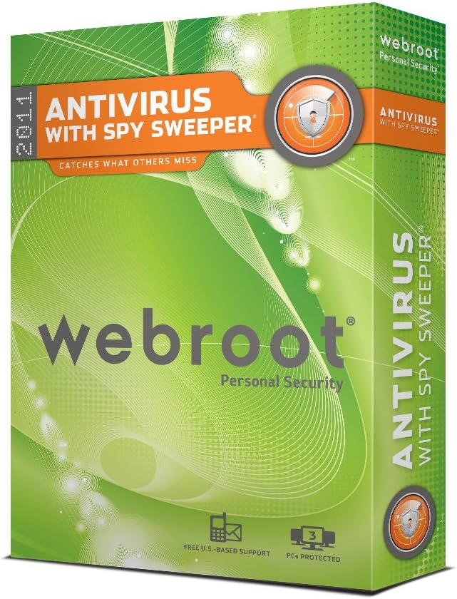 Webroot AntiVirus with Spy Sweeper 3-User [Old Version]