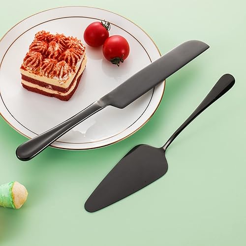 Miniatura 2 de Juego de servir pasteles, servidores de pastelería, cuchillo de acero inoxidable y juego de servidor perfecto para cumpleaños, bodas, fiestas y