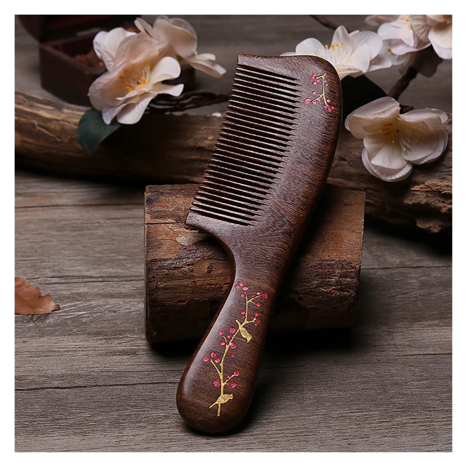 1pcs natürlicher Sandelholzkamm Haarkammgriff Kämme Reisen Haarwerkzeuge for Frauen Geschenk Haarstyling -Werkzeuge (Color : 2)
